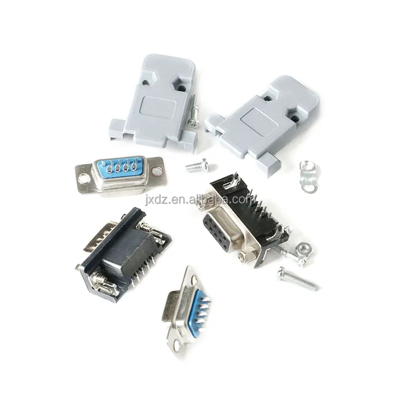 Conector de carcasa DB9/DB15/DR9 macho/hembra/tipo de soldadura/placa RS232, interfaz Serial, enchufe, carcasa de Metal
