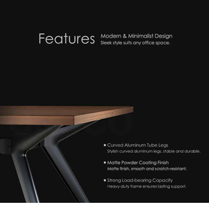 Escritorio de Oficina, Hogar, Cocina, Comedor, Diseño Minimalista, Mesa de Reuniones y Conferencias, Base de Aluminio, Estructura de Mesa - Product Image 4