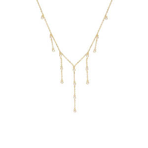Collar <span class=keywords><strong>de</strong></span> <span class=keywords><strong>cadena</strong></span> con borlas largas y cortas CZ Y Lariat <span class=keywords><strong>de</strong></span> diseño <span class=keywords><strong>de</strong></span> moda Bling 2026 Joyería para mujer - Product Image 6
