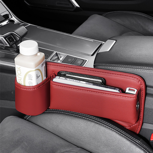 Boîte de rangement pour siège de voiture en cuir PU Micora, porte-gobelet, poche organisatrice - Product Image 4