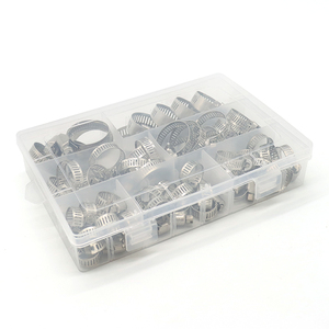 201 Stainless Steel American <b>Hose</b> <b>Clamp</b> Combination Kit Inch-Measured Metal Pipe Throat Joint for Clip Connection - Product Image 2