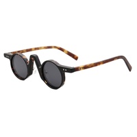 PES2 Fashion Round Acetate Sunglasses Men Transparent Personality Shade Sun Glasses Trendy Tortoise Retro UV400 Glasses Driving