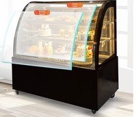 Vitrine Réfrigérée Double Porte pour Pâtisserie, Comptoir de Présentation de Gâteaux et Desserts, Refroidissement par Air, Sans Givre, 2-8°C, pour Mousse et Pâtisseries Fraîches
