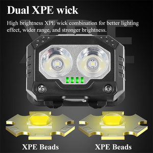 Siêu sáng USB sạc xoay thay đổi không thấm nước dẫn đầu khẩn cấp Đèn pin đèn pha cảm biến đèn pha đèn pha - Product Image 6