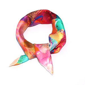 Bufanda de seda 100% de 53cm <span class=keywords><strong>X</strong></span> 53cm, bufanda cuadrada de doble cara para <span class=keywords><strong>mujer</strong></span>, recuerdo de verano perfecto para mamá y <span class=keywords><strong>Mujer</strong></span> - Product Image 3