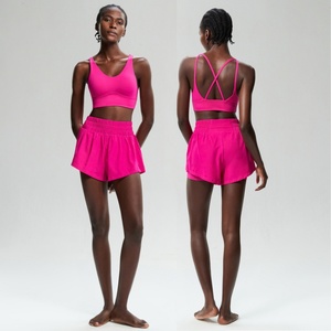 Pantaloni Yoga Aoyema Personalizzati <span class=keywords><strong>2</strong></span> in 1 per Fitness, Corsa, Sport, Sexy, Casual, Snellenti con Gamba Larga e Tasca per Donna, Shorts da Allenamento - Product Image 1