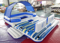 Grande île flottante gonflable pour 10 personnes / radeau gonflable aquatique chaud / lit flottant gonflable aquatique