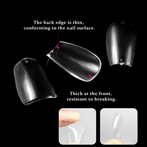 Seamless Short Ballet Soft Gel <b>Nail</b> Tips Transparent Acrylic Finger <b>Extension</b> Tips 15 Sizes - Product Image 4