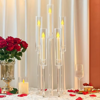 Support de bougie en acrylique transparent Phoenix pour mariage, événements, fournitures de fête, grand chandelier, centre de table, décoration