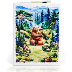 Tarjeta de Aniversario 3D con Diseño de Pareja de Osos, Tarjeta de Felicitación de Papel con Laminado Brillante para Regalo de Boda o Cumpleaños, Forma Irregular Digital - Product Image 3