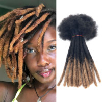 Extensions de cheveux humains de qualité supérieure 100% 8 pouces 0,4 cm 1B-30 #   Dreadlocks naturels classiques pour hommes et femmes
