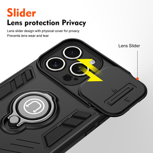 Funda Magnética Antigolpes para Teléfono con Anillo de Soporte Deslizable y Protección Total para iPhone 17 16 15 14 13 12 Pro Max - Product Image 2