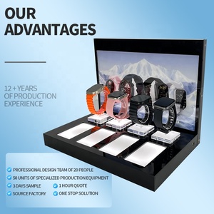 Tùy chỉnh Acrylic 3C đồng hồ hiển thị giá Countertop điện thoại di động thông minh Đồng hồ máy tính để bàn với LED PMMA hiển thị đứng - Product Image 1