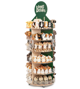 Biểu tượng tùy chỉnh cửa hàng bán lẻ kệ trưng bày siêu thị đồ chơi sang trọng hiển thị sàn đứng sóng gỗ các tông đứng - Product Image 6