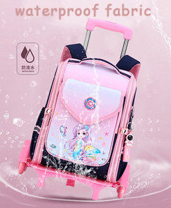 Usine mode enfants bagages sac à dos mignon sirène dessin animé chariot sacs d'école con ruedas <span class=keywords><strong>nina</strong></span> pour les filles mochila escolar extérieur - Product Image 3