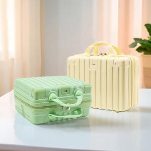 Nouvelle mini trousse de toilette portable, boîte de rangement de voyage de petite taille, étanche, ultralégère, couleur unie, fermeture à glissière, roulettes pivotantes - Product Image 2