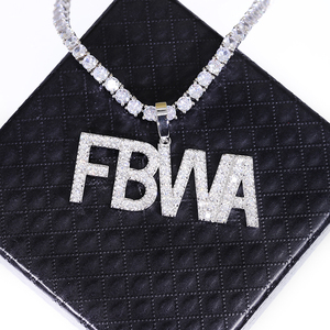 Pendentif Moissanite Entièrement Sertie Master Rocks Jewelry, Lettre Personnalisée Hiphop, Argent 925 Plaqué Or Rose, Certifié GRA, Unisexe - Product Image 6