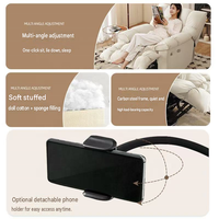 Fauteuil inclinable en cuir de luxe, siège individuel moderne pour chambre à coucher, pivotant, à bascule manuelle, avec support pour téléphone