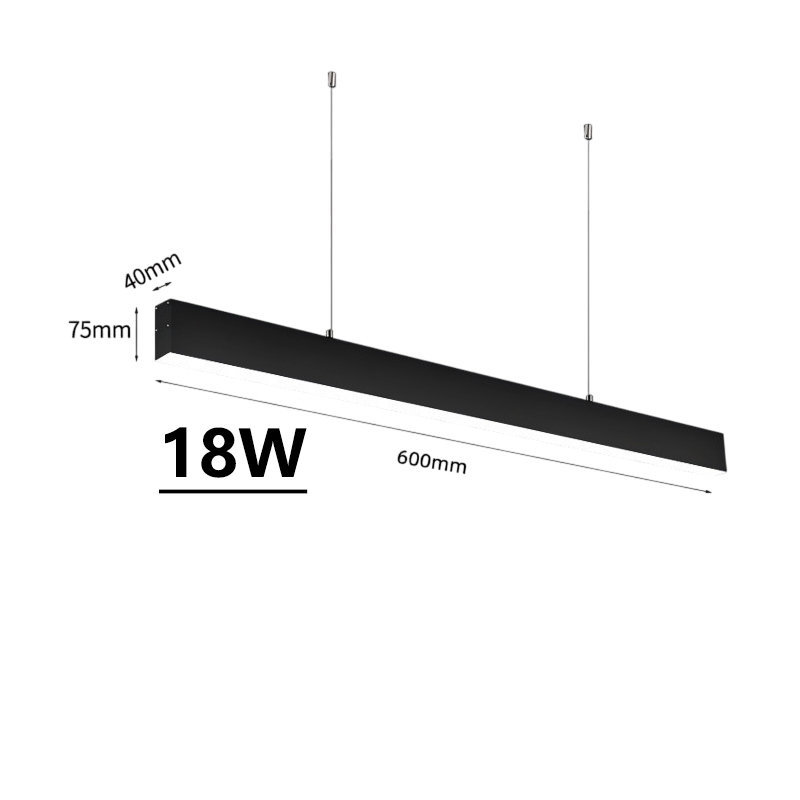 Whole Ceiling Led Office Lamp Black Aluminum Profile PC 60w 80w Hight Brightness Led Chips Workshop Light Linear Strip