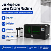 Machine de découpe laser 800W à fibre et 30W à laser bleu, découpeuse de bureau pour la fabrication de panneaux, gravure de plaques métalliques, acrylique et matériaux non métalliques