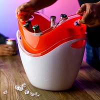 Seau à Champagne de grande capacité, refroidisseur de vin Rechargeable pour boissons de vin de Champagne, seau à glace de bière pour fête Bar maison