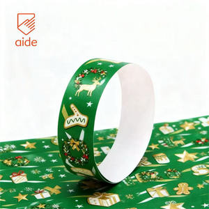 أساور حفلات مقاومة للتمزق ومضادة للماء بالجملة، أساور تايفك للكريسماس والفعاليات والمهرجانات مع إمكانية طباعة الشعار حسب الطلب - Product Image 1