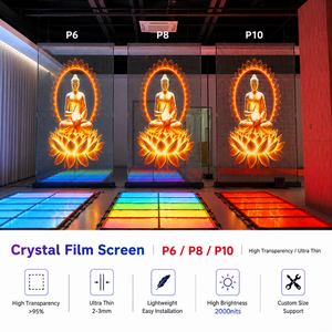 P10 Flexible Transparent LED Crystal Film <b>Screen</b> Lightweight Glass <b>Window</b> Display <b>for</b> Building Facade Retail Store Advertising - Product Image 1