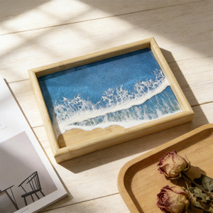 Cornice Fotografica in Legno con Effetto Onde Marine in Resina, Stile Vintage, Ornamento da Scrivania, Decorazione per la Casa, Dimensioni, Colore e Materiale Personalizzabili - Product Image 2