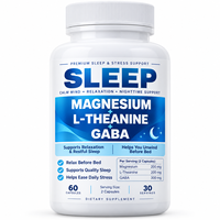 Capsules Premium de Magnésium, L-Théanine et GABA 900mg par Portion avec Ashwagandha et Mélatonine pour le Sommeil et le Soutien Anti-Stress, Sans OGM, Conformes aux Normes CGMP