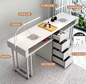 Table de Manucure Moderne pour Salon de Beauté avec Lampe LED Intégrée - Product Image 3
