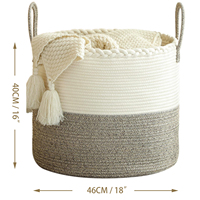Panier de rangement en corde de coton tissée, écologique, de conception nouvelle, fait à la main, pour les couvertures, panier de rangement pour le salon