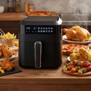 <span class=keywords><strong>Friteuse</strong></span> à air numérique commerciale 5L pour la cuisine, sans huile, avec écran de cuisson visible et panneau d'affichage intelligent, modèle KA01001 - Product Image 1