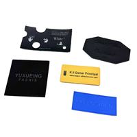 Étiquettes en cuir suédé faites à la main avec impression sérigraphique, forme carrée gaufrée, lavables, en rouleau, logo personnalisé pour vêtements, chaussures, sacs