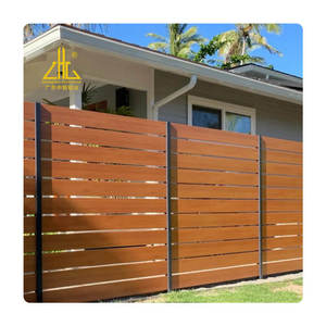 Paneles de Cerca de Privacidad de Aluminio de 6 pies con Acabado de Grano de Madera, Estilo Australiano, Bajo MOQ, Servicio de Modelado 3D, Gran Venta en Suburbios de EE. UU. - Product Image 1