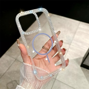 Funda para Teléfono con Anillo Magnético, Marco Transparente con Brillantina de Diamantes, Estilo Simple, Sensación de Piel, para iPhone 17/17air/17pm - Product Image 5