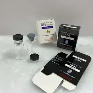 Печатный фирменный hcg инъекционный пептид упаковка бумажная коробка пустая флакон этикетка с пластиковым лотком для 1x5000iu hcg