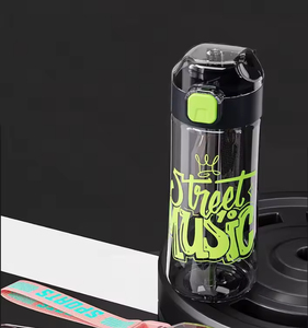 <b>Reusable</b> Water Bottle Plastic Sports Water Bottle Space-themed <b>Cup</b> with Handle and Lid - Product Image 6