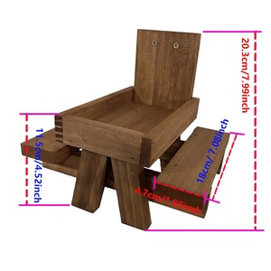 Comedero para Ardillas y Pájaros de Madera Natural Ecológico con Sombrilla Roja - Mesa de Picnic Colgante Resistente para Jardín con Almacenamiento de Alimentos - Product Image 2