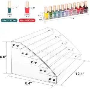 סלון חנות לק בעל מדף ארגונית קוסמטי Stand קיר תליית אקריליק לק תצוגת מדף