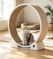 Nouveau design 2026 : Arbre à chat en plastique blanc, grand format, avec roulettes, charge solaire, compteur intégré, sûr pour l'extérieur, en carton