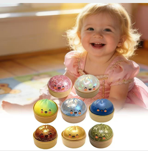 <b>Glitter</b> Dumpling Stress Balls Fidget Sensory Toy Squeeze Dough Ball Stress Relief Hand Toy Bun with Food Steamer Stretchy Toys - Product Image 1
