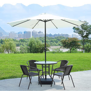 Table basse de balcon pour jardin et cour, mobilier nordique en rotin tressé, chaise moderne simple en fer forgé - Product Image 1