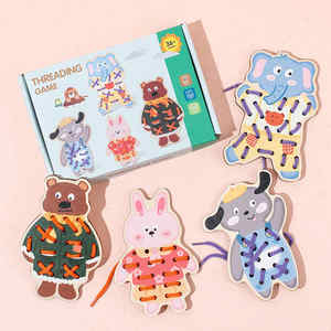 Kualitas tinggi aktivitas Montessori kayu Set permainan benang anak usia 5-7 tahun kotak sempurna hadiah mainan pendidikan dini anak-anak - Product Image 4
