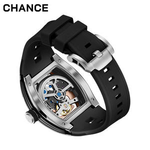 CHANCE JC-9-198G-5 Reloj Mecánico Luminoso Impermeable con Logotipo Personalizado, Fondo Explosivo, Transparente, en Forma de Barril de Vino 2026 - Product Image 5