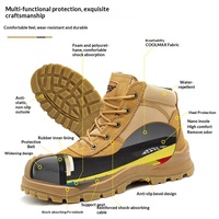 Chaussures de sécurité montantes premium avec fermeture éclair latérale, antidérapantes, antichoc, anti-perforation, embout en acier, résistantes à l'usure pour la construction industrielle