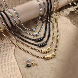 Collares Personalizables de Acero Inoxidable Estilo Vintage con Hilo y Cadena, <span class=keywords><strong>Inscripciones</strong></span> Personalizadas, <span class=keywords><strong>Populares</strong></span> en Mercados Asiáticos y Europeos, Unisex - Product Image 2