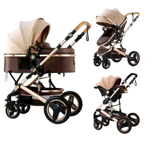 2024 Hoge Kwaliteit 3 In 1 Kinderwagen Luxe Hoge Landschap Poussette Multi-Functionele Kinderwagen Baby Kinderwagens Voor Op Reis