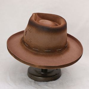 หมวกเฟโดราขนสัตว์สไตล์วินเทจ CL0530A สำหรับขายส่ง  หมวกปีกกว้างทำจากผ้าขนสัตว์  หมวกฤดูหนาว  หมวกทรงโซมเบรโรสำหรับทุกเพศ  สามารถปรับแต่งได้ - Product Image 5