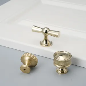 high quality furniture brass Pulls Kitchen Bedroom Drawer Cabinet small round knobs solid brass knobs