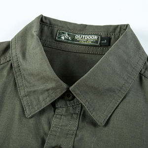 Camisa de <span class=keywords><strong>Hombre</strong></span> para Primavera, Talla Grande, Holgada, de Algodón Transpirable, de Alta Calidad, para Uso Diario Informal, de Color Sólido - Product Image 4